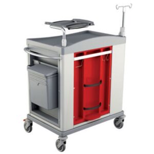 Carrello Emergenza KS Standard con Porta Defibrillatore Girevole e Asta Porta Fl - 2