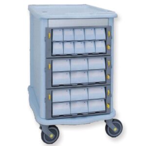 Carrello Double Face da Farmacia con Sistema di Chiusura - 3+22 cassetti - 1