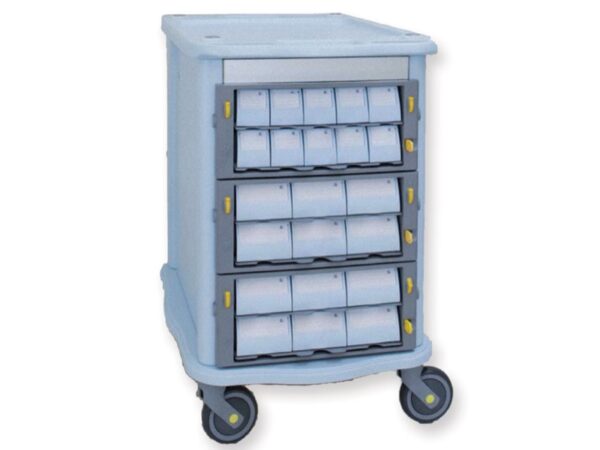 Carrello Double Face da Farmacia con Sistema di Chiusura - 3+22 cassetti