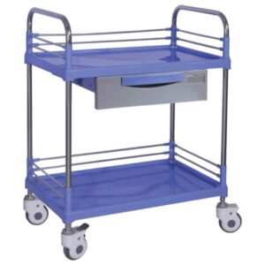 Carrello Utility 2 Ripiani e 1 Cassetto - Struttura Inox e Ripiani in ABS