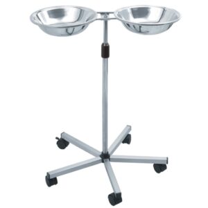 Carrello Portacatino Doppio in Acciaio Inox AISI 202 con 5 Ruote - 2 pezzi