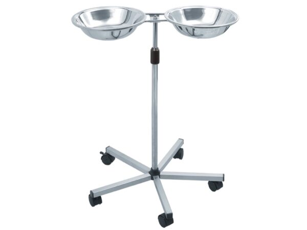 Carrello Portacatino Doppio in Acciaio Inox AISI 202 con 5 Ruote - 2 pezzi