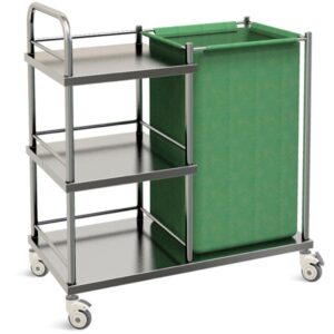 Carrello per Lavanderia in Acciaio Inox 3 Ripiani - 1