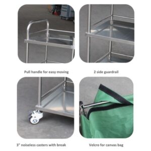 Carrello per Lavanderia in Acciaio Inox 3 Ripiani - 3