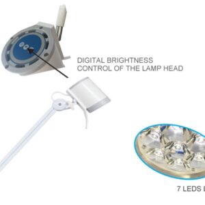 Lampada HYRIDIA a 7 LED con Braccio a Pantografo su Carrello 10W - 2
