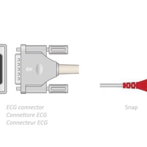 Cavo Paziente ECG 10 Derivazioni 2,2 m Snap Compatibile Esaote e Shiller - 2 pez