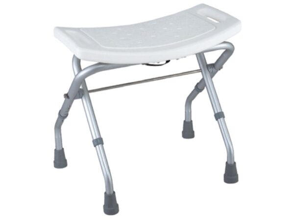 Sedia da Doccia Pieghevole in Alluminio Altezza Regolabile 44-47,5 cm - 3 pezzi