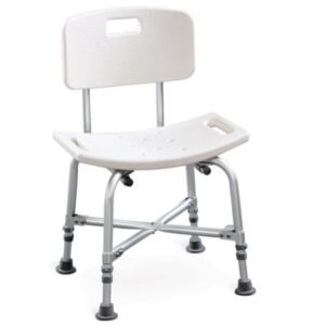 Sedia da Bagno Rinforzata con Schienale in Alluminio Portata 100 kg - 2 pezzi
