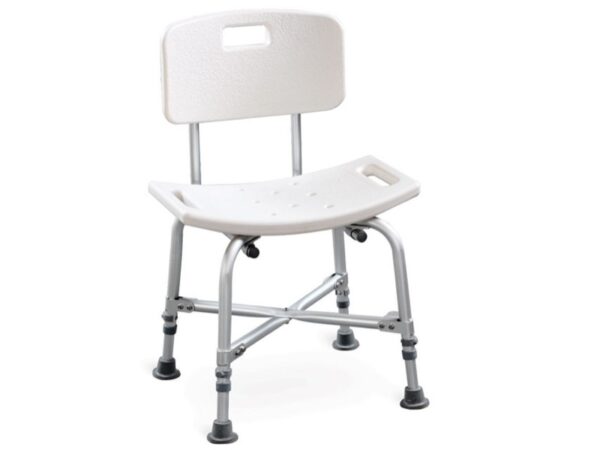 Sedia da Bagno Rinforzata con Schienale in Alluminio Portata 100 kg - 2 pezzi
