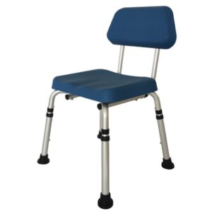 Sedia da Doccia Alluminio con Schienale, Sedile PU, Portata 136 kg - 2 pz