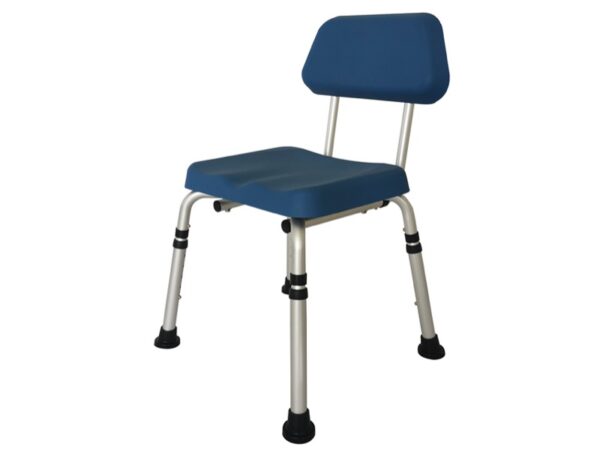 Sedia da Doccia Alluminio con Schienale, Sedile PU, Portata 136 kg - 2 pz