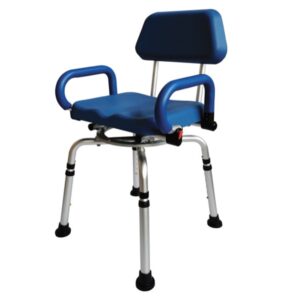 Sedia da Doccia Girevole 360° con Schienale e Seduta in PU Portata 136 kg