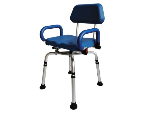 Sedia da Doccia Girevole 360° con Schienale e Seduta in PU Portata 136 kg