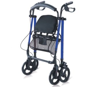 Deambulatore Leggero Pieghevole in Alluminio con Sedile Regolabile Blu - 2 pezzi - 2