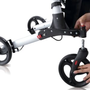Deambulatore Stylish Alluminio Pieghevole con Sedile e Freni, Argento - 2 pz - 3
