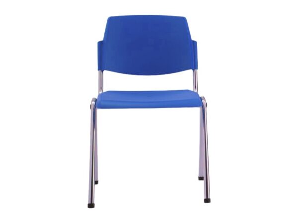Sedia Impilabile in Acciaio Cromato Seduta Plastica Autoestinguente Blu