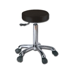 Sgabello Medico Girevole con Seduta Imbottita, Altezza 55-75 cm - Nero - 3 pz