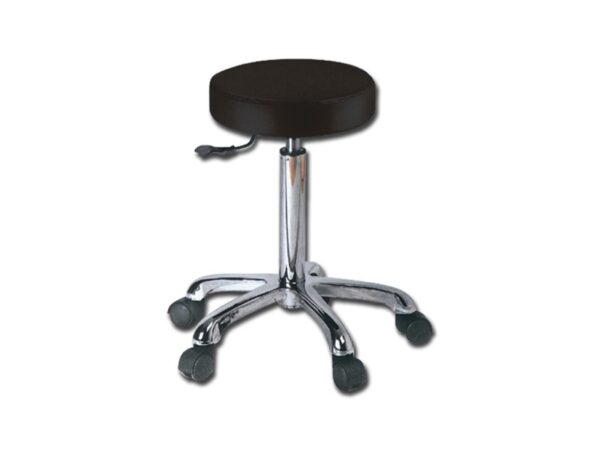 Sgabello Medico Girevole con Seduta Imbottita, Altezza 55-75 cm - Nero - 3 pz