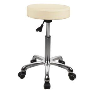 Sgabello Girevole Imbottito Beige Chiaro Regolabile 55-75 cm - 3 pezzi