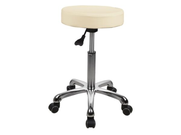 Sgabello Girevole Imbottito Beige Chiaro Regolabile 55-75 cm - 3 pezzi