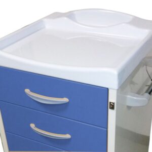 Carrello Utility Acciaio Verniciato con Top in Tecnopolimero e 3 Cassetti - Blu - 2