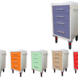Carrello Utility Acciaio Verniciato con Top in Tecnopolimero e 3 Cassetti - Blu - 3
