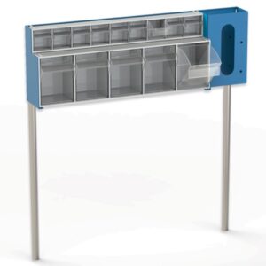 Cassettiera Superiore a 14 Scomparti per Carrello 45662, Colore Blu