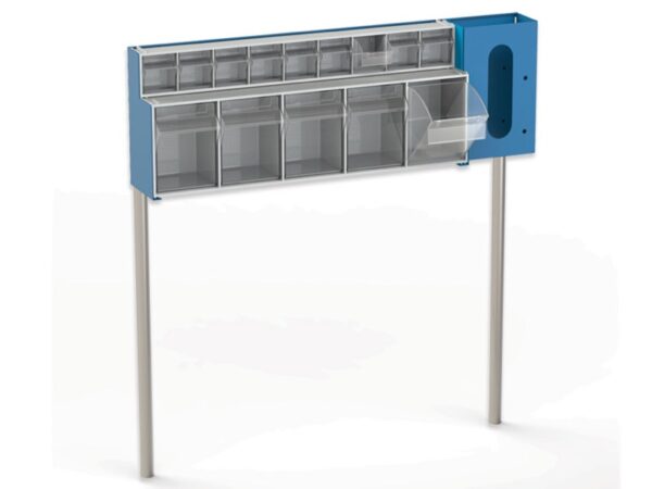 Cassettiera Superiore a 14 Scomparti per Carrello 45662, Colore Blu