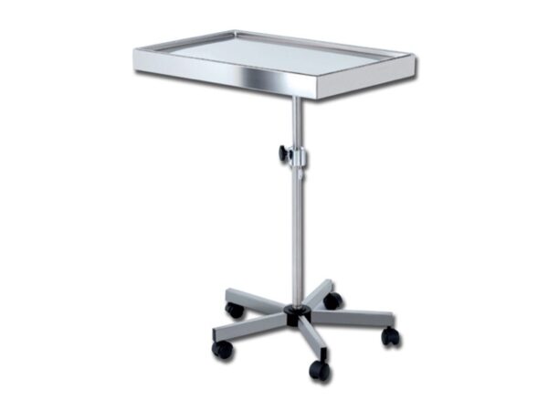 Tavolo di Mayo con Piantana 5 Ruote in Acciaio Inox - Rotelle diametro 50 mm