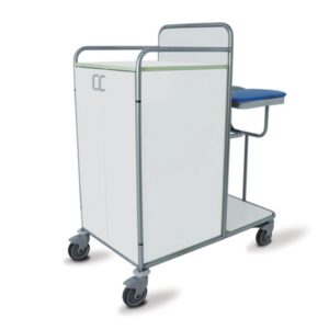 Carrello Lavanderia Laminato Chiuso con Antine 3 Ripiani e 2 Portasacchi - 1