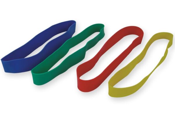 Set di 4 Bande Elastiche Tonificanti Piatte in Lattice per Fisioterapia - 15 set