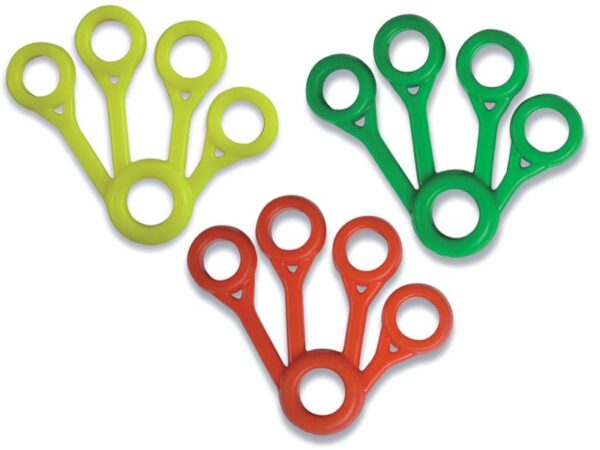 Set da 3 Esercitatori per Dita Riabilitazione con Resistenze Leggera Media Alta