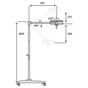 Luce Scialitica Pentaled 30E Light su Carrello 160.000 Lux - 2