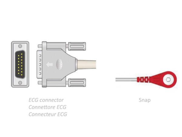 Cavo Paziente ECG 10 Derivazioni 3,5 m a Snap - Compatibile Universale - 2 pezzi