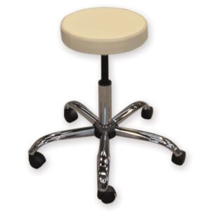 Sgabello Girevole Ambulatorio Imbottito, Altezza 47-57 cm - Beige - 2 pz