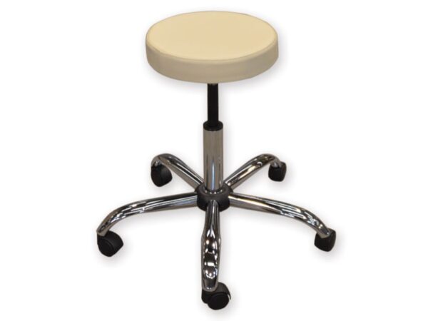 Sgabello Girevole Ambulatorio Imbottito, Altezza 47-57 cm - Beige - 2 pz