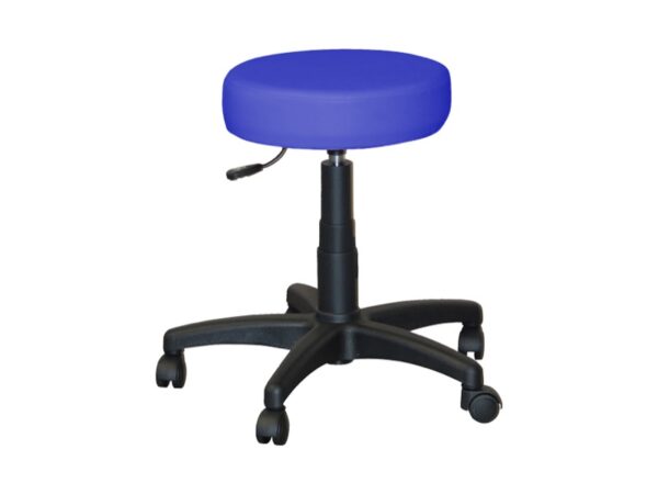 Sgabello Medico Girevole Imbottito diam. 36 cm, Altezza 46-60 cm - Blu - 2 pz