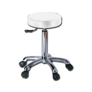 Sgabello Girevole Imbottito con Altezza Regolabile 55-75 cm Bianco - 3 pezzi