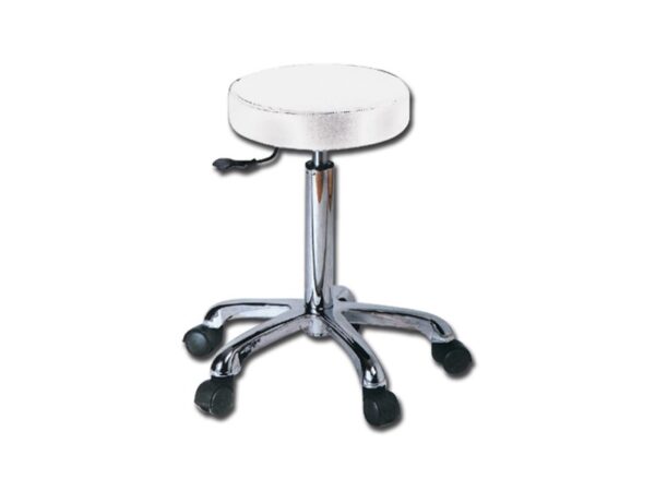 Sgabello Girevole Imbottito con Altezza Regolabile 55-75 cm Bianco - 3 pezzi