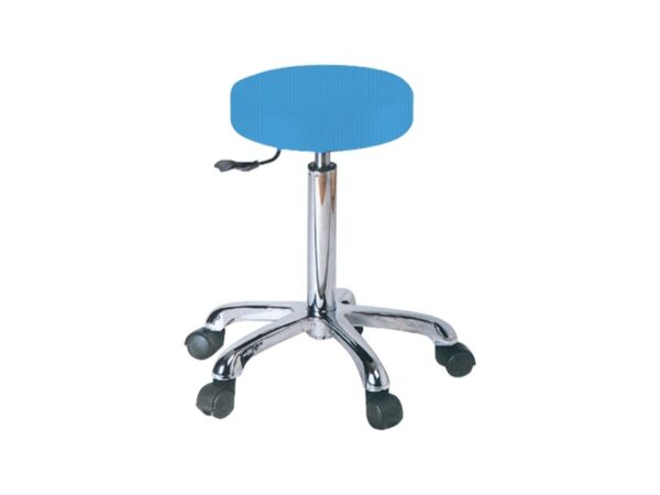Sgabello Medico Girevole Imbottito diam. 34 cm, Altezza 55-75 cm - Blu - 3 pz