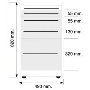 Cassettiera Mobile da Ambulatorio GE414 4 Cassetti 49 cm Bianca - 3