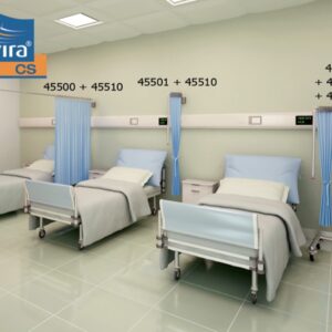 Carrello Paravento per 2 Tende Inox AISI 304 con 4 Ruote - senza Tende