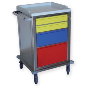 Carrello Modulare in Acciaio Inox con 2 Cassetti Piccoli, 1 Medio e 1 Grande