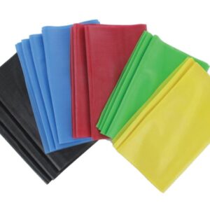 Set Bande Elastiche Fisioterapia Latex Free 1,5 m x 14 cm, 5 Resistenze - 8 set - 2