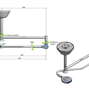 Lampada Operatoria Scialitica Saturno a LED da Soffitto 2,54-3,34 m - 3
