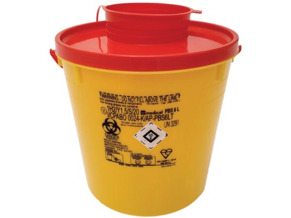 Contenitore per Rifiuti Taglienti Linea PBS 6 Litri diametro 21,4x24 cm - 55 pz