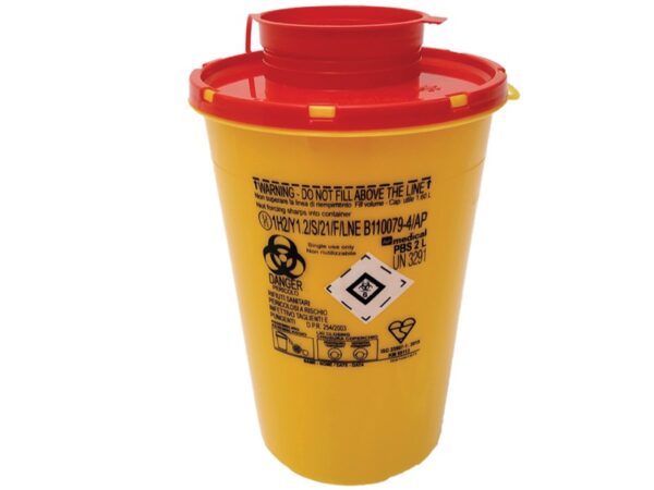 Contenitore Rifiuti Taglienti Linea PBS 2 Litri diametro 14x21 cm - 150 pezzi