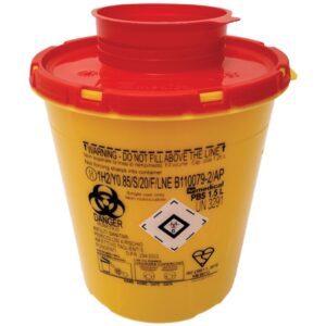 Contenitore Rifiuti Taglienti Linea PBS 1,5 Litri diam. 14x16,5 cm - 100 pz - 1