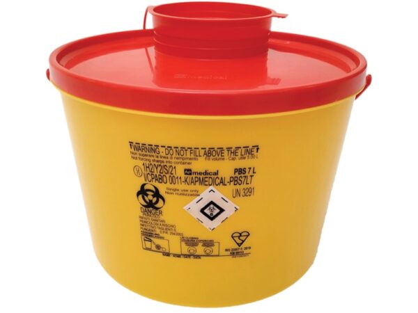 Contenitore Rifiuti Taglienti Linea PBS 7 litri diametro 25x h 19,5 cm - 40 pz
