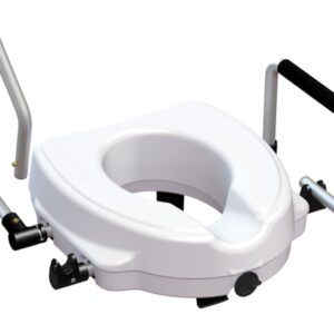 Rialzo WC con Braccioli Fissi o Reclinabili, Alluminio, Altezza 12,5 cm - 3 pz - 3
